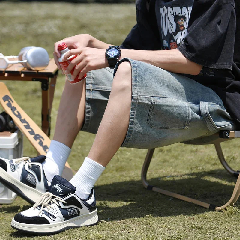 Summer High Street Straight Denim Shorts for Men [CASTLASLA.COM]