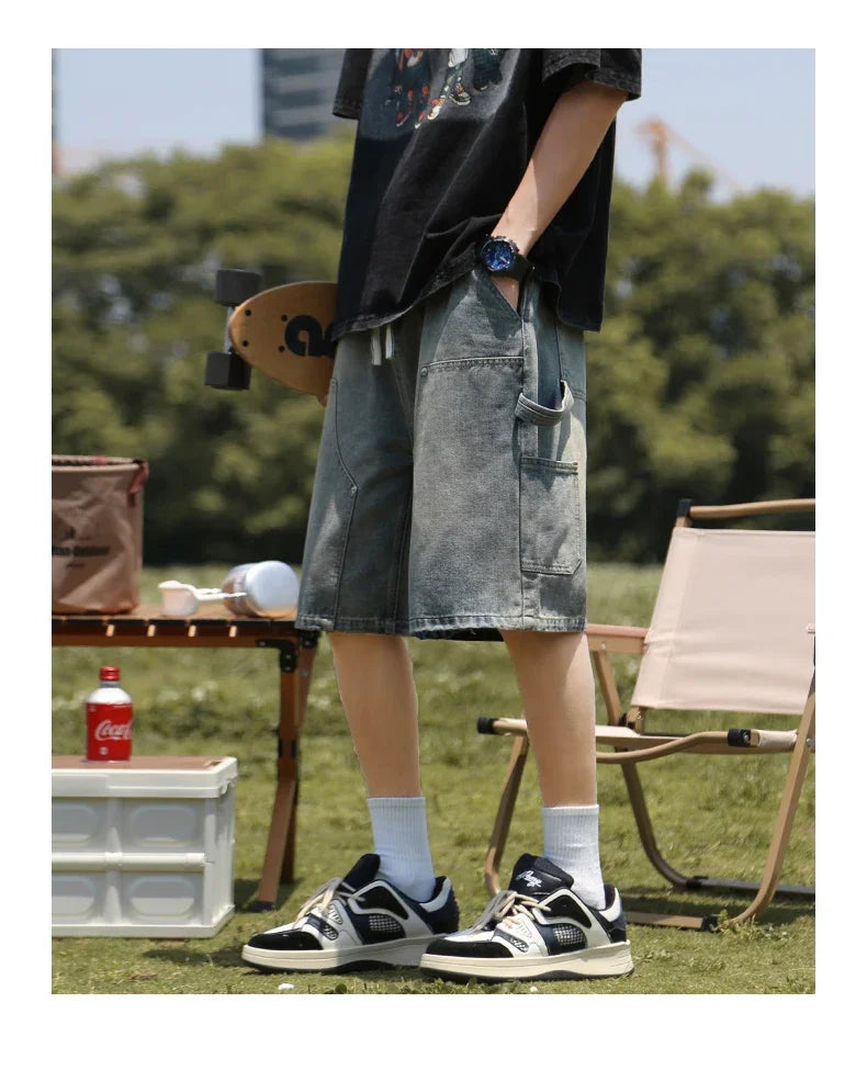Summer High Street Straight Denim Shorts for Men [CASTLASLA.COM]