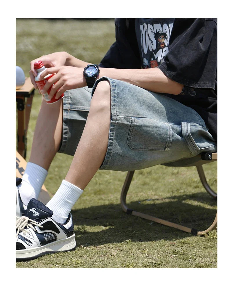 Summer High Street Straight Denim Shorts for Men [CASTLASLA.COM]