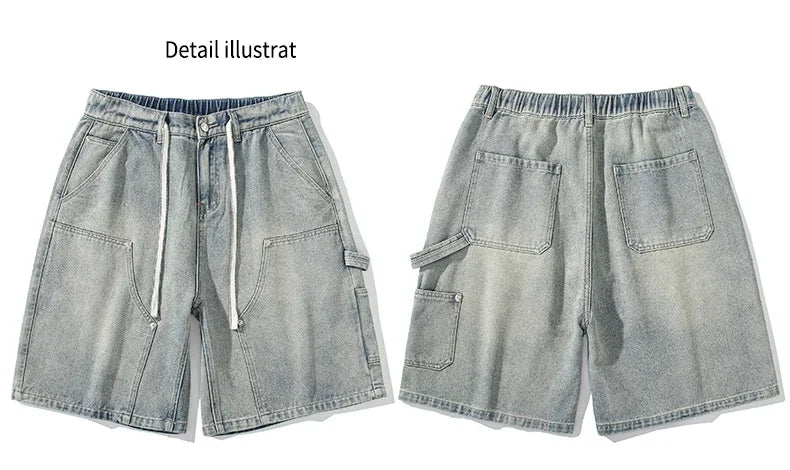 Summer High Street Straight Denim Shorts for Men [CASTLASLA.COM]