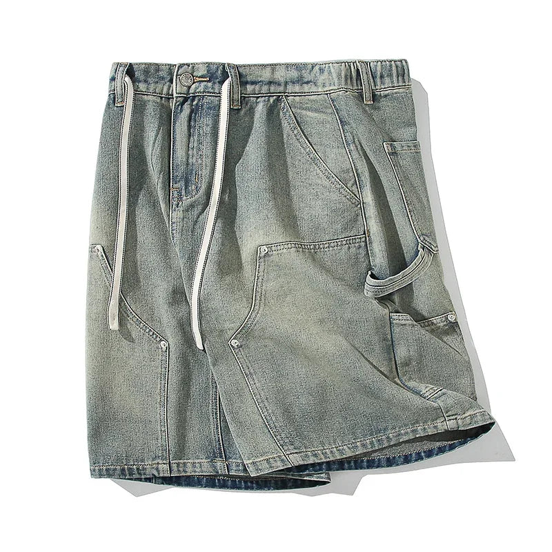Summer High Street Straight Denim Shorts for Men [CASTLASLA.COM]