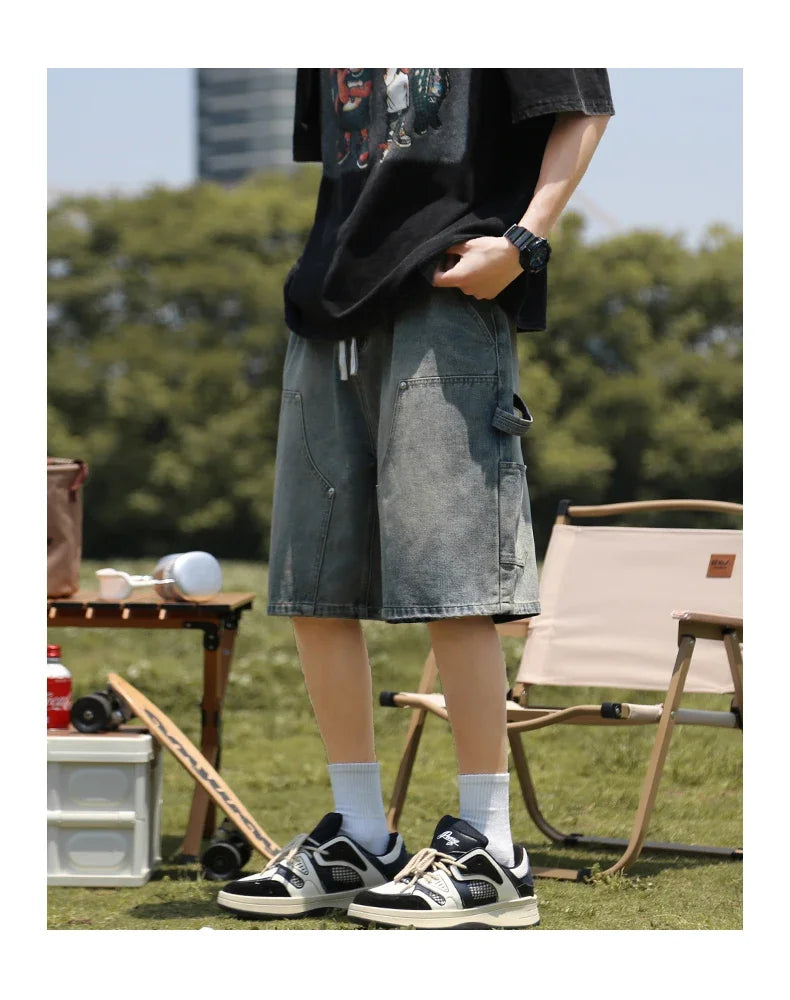 Summer High Street Straight Denim Shorts for Men [CASTLASLA.COM]